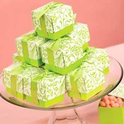 Green Floral Pattern Favor Boxes
