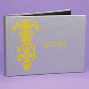 Silver &amp; Yellow Vintage Bouquet Guest Book