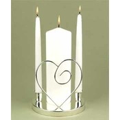 Silver Contemporary Heart Candle Holder