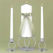 Double Ring Candle Stands - Silver