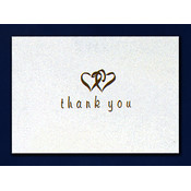 Linked Heart Gold Thank You Cards