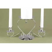 Triple Heart Candle Holder - Silver