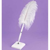 White Plume Square Base Pen