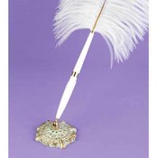 White Plume Filigree Pen Set