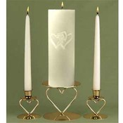 Ivory Linked at Heart Unity Candle Set