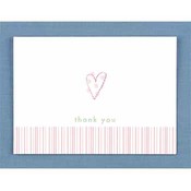Pink Heart Thank You Cards
