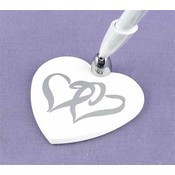 White Linked Heart Pen Set