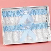 Blue Heart Keep/Throw Garter Set