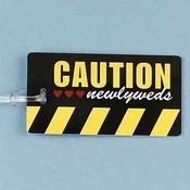 Caution Newlyweds Luggage Tag