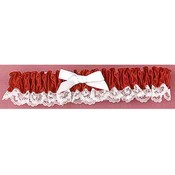 Red Ribbon &amp; Lace Garter
