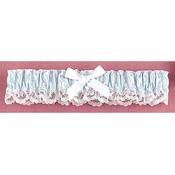 Lt Blue Ribbon &amp; Lace Garter