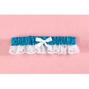 Sapphire Ribbon &amp; Lace Garter
