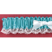 Eggshell Blue Ribbon &amp; Lace Garter