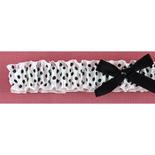 Black Polka Dot Ribbon &amp; Lace Garter