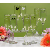 Bridesmaid &amp; Groomsman Flutes w/Tie