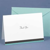 Aqua Trimmed Thank You Cards