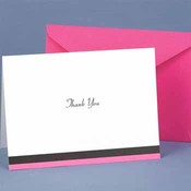 Fuchsia Trimmed Thank You Cards