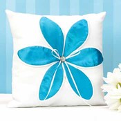 Aqua Blossom Pillow