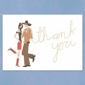 Western Couple Thank You Cards