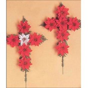 21" Promotional Poinsettia Cross