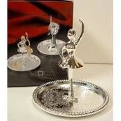 Ballerina Jewelry Holder Metal With Silver Finish