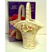 Floral Hand Painted Porcelain Basket