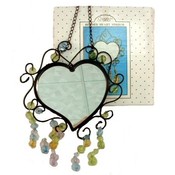 Beaded Heart Mirror