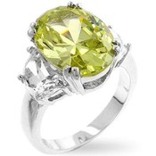 Three Stone Peridot Classic Anniversary Ring