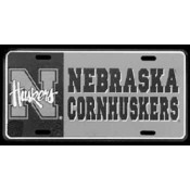 University Of Nebraska Car Tag Color Block