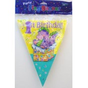 1st Birthday Dragon Party Flag Banner