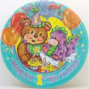 1st Birthday Bear Plates