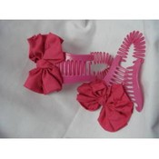 Fuchsia Plastic Ponytail Holder With Bow