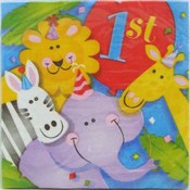 1st Birthday Zoobilee Napkins