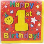 Smile You're One! Birthday Party Napkins