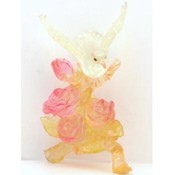 Clear Polyresin Dove with Rose