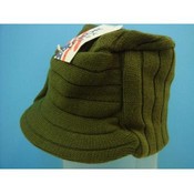 Green Winter Cap With Visor