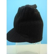 Winter Hats -Black Visor Beanie