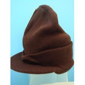 Winter Hat - Brown Visor Beanie