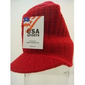 Winter Hat -Red Beanie Visor