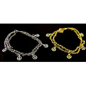 Peace Sign Ankle Bracelets. Price Per Dozen