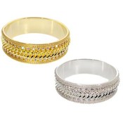 Braided Rhinestone Bangle Bracelet. Silver