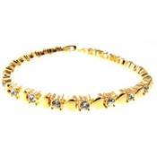 Genuine Swarovski Stone Bracelet | Gold Heart