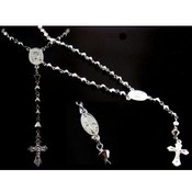 Jesus and Mary Silver Rosary Beads