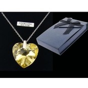 Canary Heart Pendant on Sterling Silver Chain