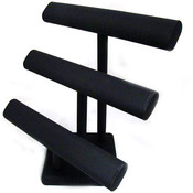 Black Leatherette Triple Bar Bracelet Display
