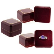 Maroon and Gold Sparkles Ring Box