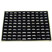 Shell Inlaid Rings. Tray of 100