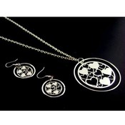 Floating Hearts Necklace and Earring Set