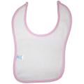 Terry Baby Bib - White With Pink Binding