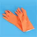 Orange Flock-Lined Gloves